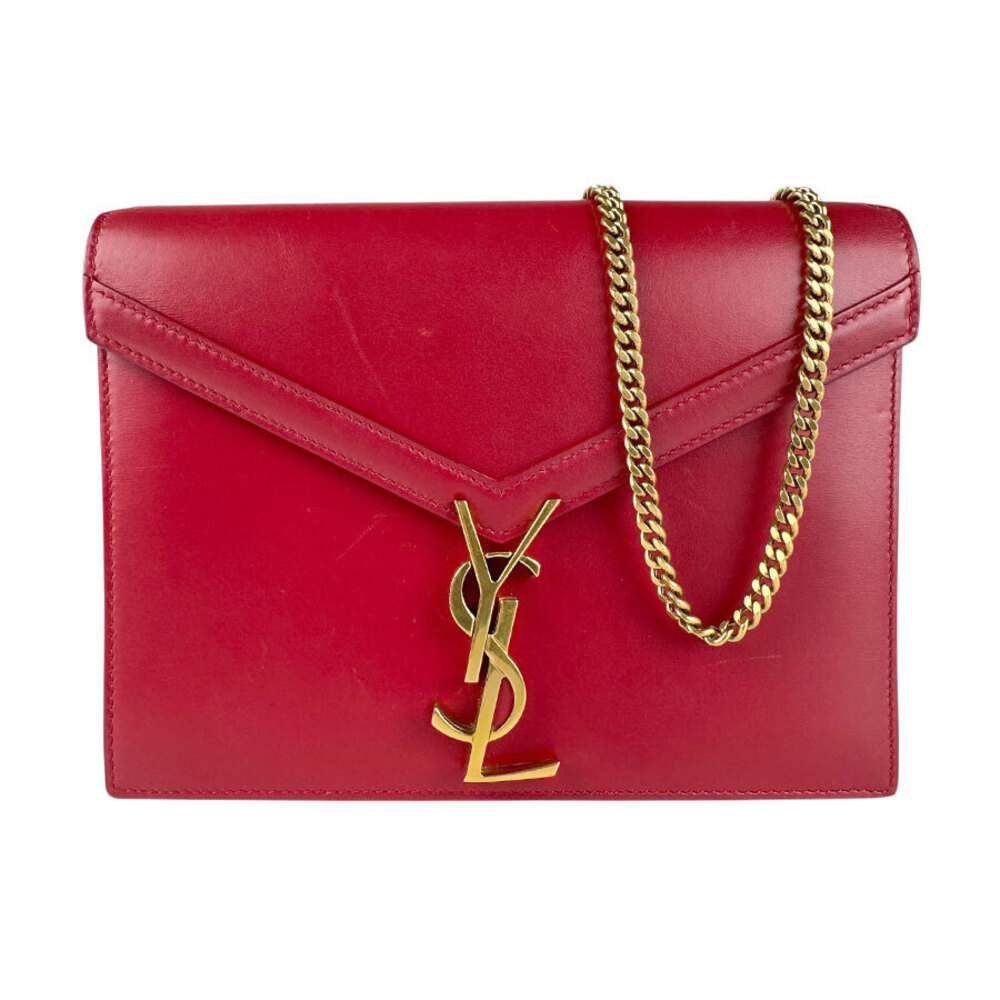 Saint Laurent shoulder bag leather metal red gold